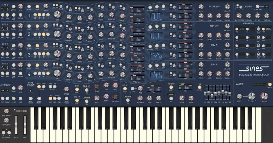 Cherry Audio的Sines waveshaping合成器售价39美元【】