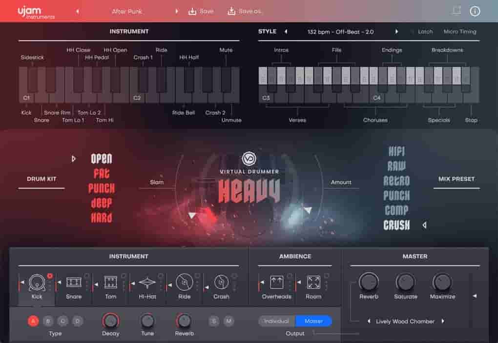 虚拟鼓手 UJAM Virtual Drummer HEAVY v2.4.1 [WiN]【】
